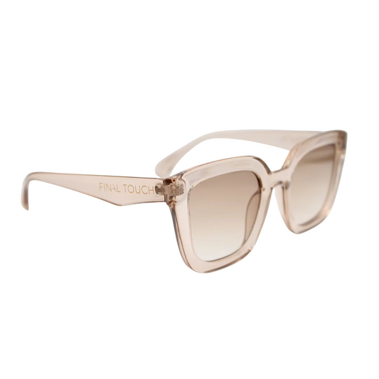 Camila Champagne front unisex sunglasses with champagne frame and tinted lenses