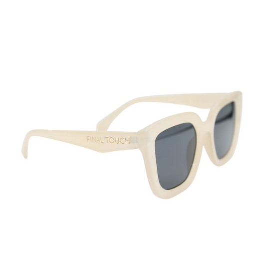 Camila Ivory front unisex sunglasses with ivory frame and tinted lenses