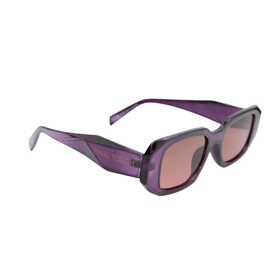 Emily Purple Smoke front unisex sunglasses with translucent purple frame and smoke lenses