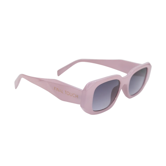 Emily Lavender front unisex sunglasses with translucent lavender frame and dark lenses