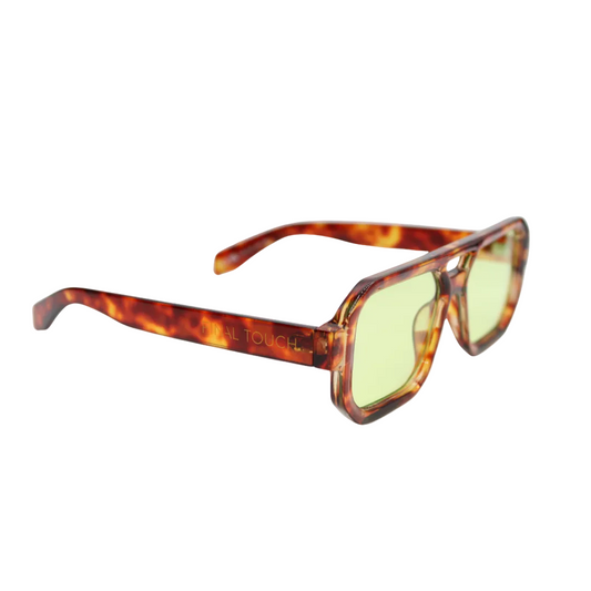 Jensen Tortoiseshell Green front unisex sunglasses with green lenses