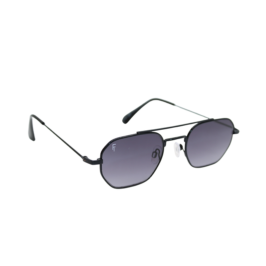Lennon Matte Black Smoke front unisex sunglasses with matte black metal frame and smoke lenses
