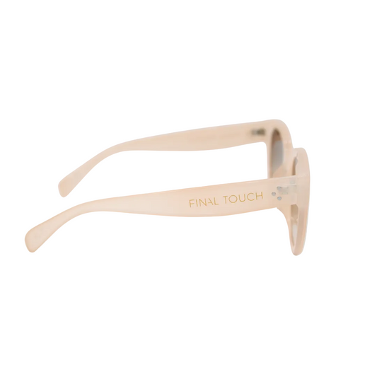 Nicky Nude side unisex sunglasses with neutral frame and brown gradient lenses
