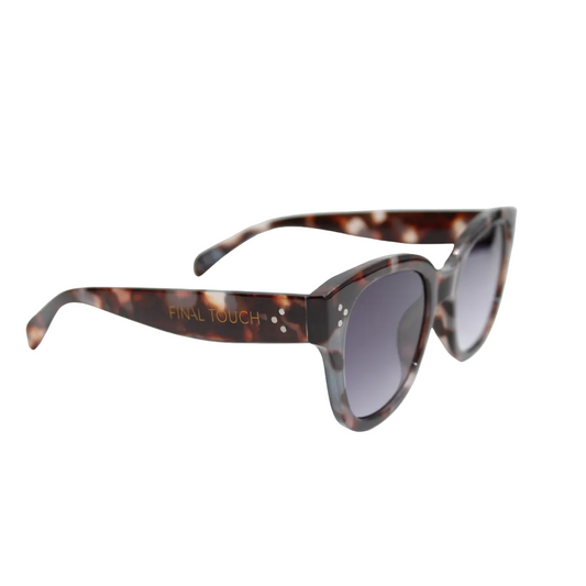 Nicky Dark Tortoiseshell front unisex sunglasses with dark gradient lenses