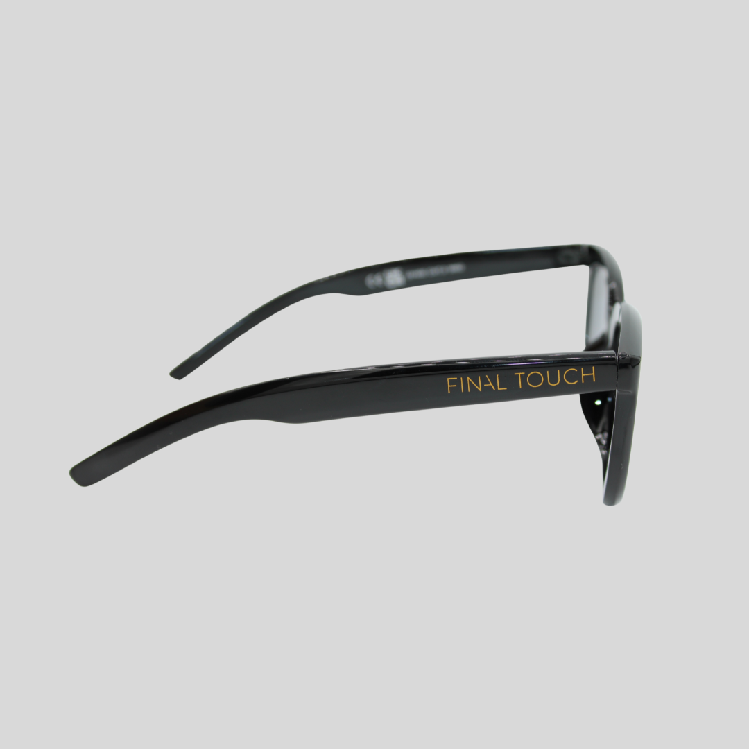 Abby Black side sunglasses side view showing sleek frame design