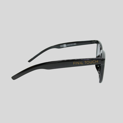 Abby Black side sunglasses side view showing sleek frame design