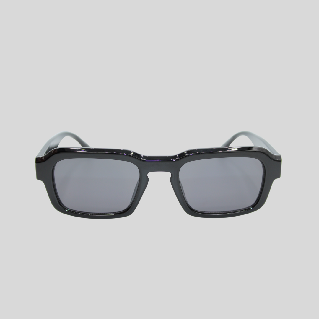 Alex Black unisex sunglasses with bold black frame and dark lenses