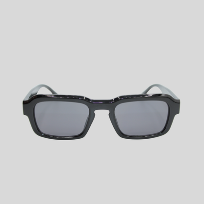 Alex Black unisex sunglasses with bold black frame and dark lenses