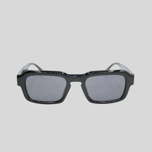 Alex Black unisex sunglasses with bold black frame and dark lenses
