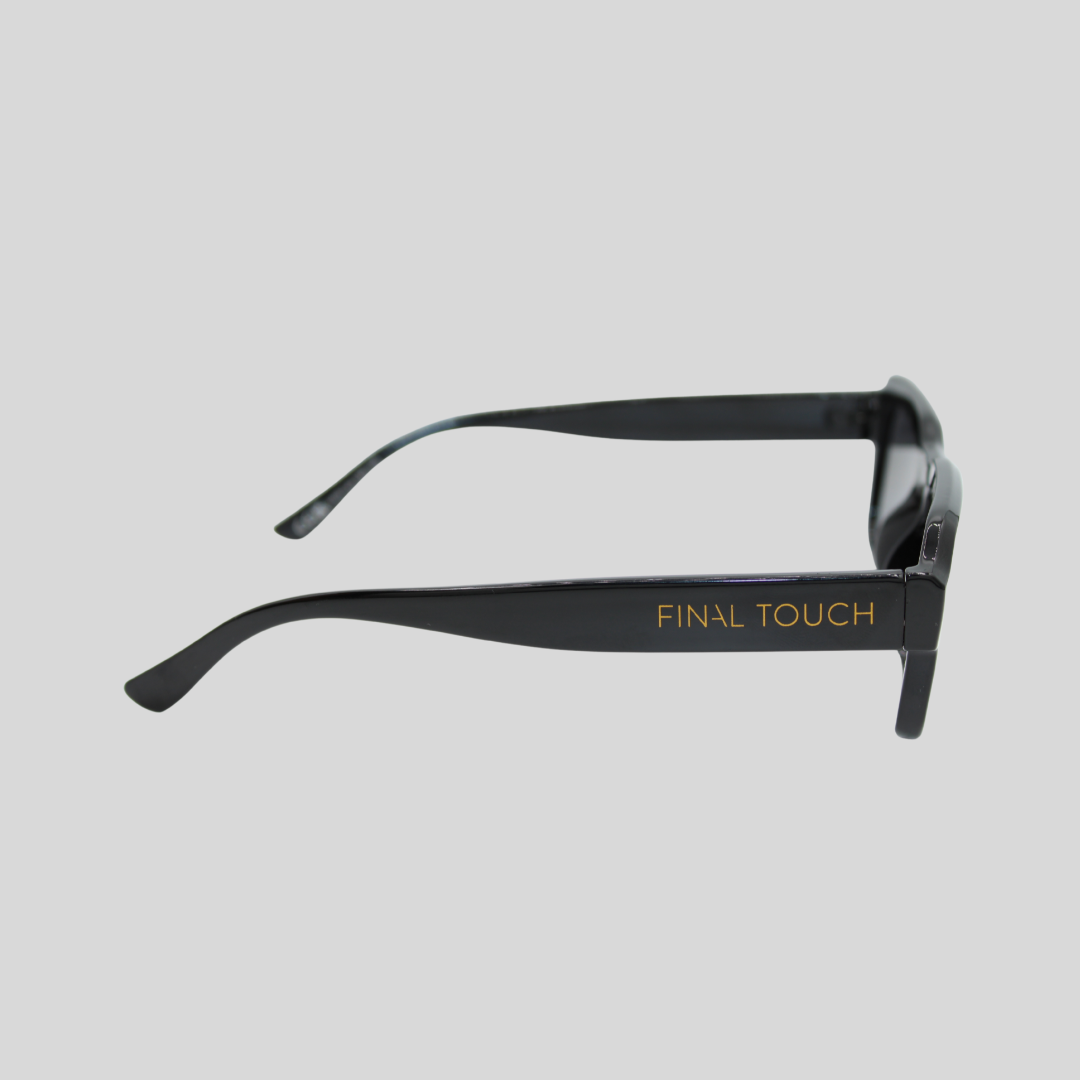 Alex Black side unisex sunglasses with bold black frame and dark lenses