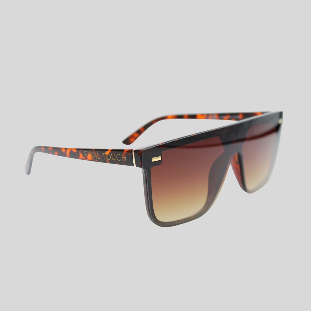 Archie Black Amber front unisex sunglasses with flat-top frame and amber lenses