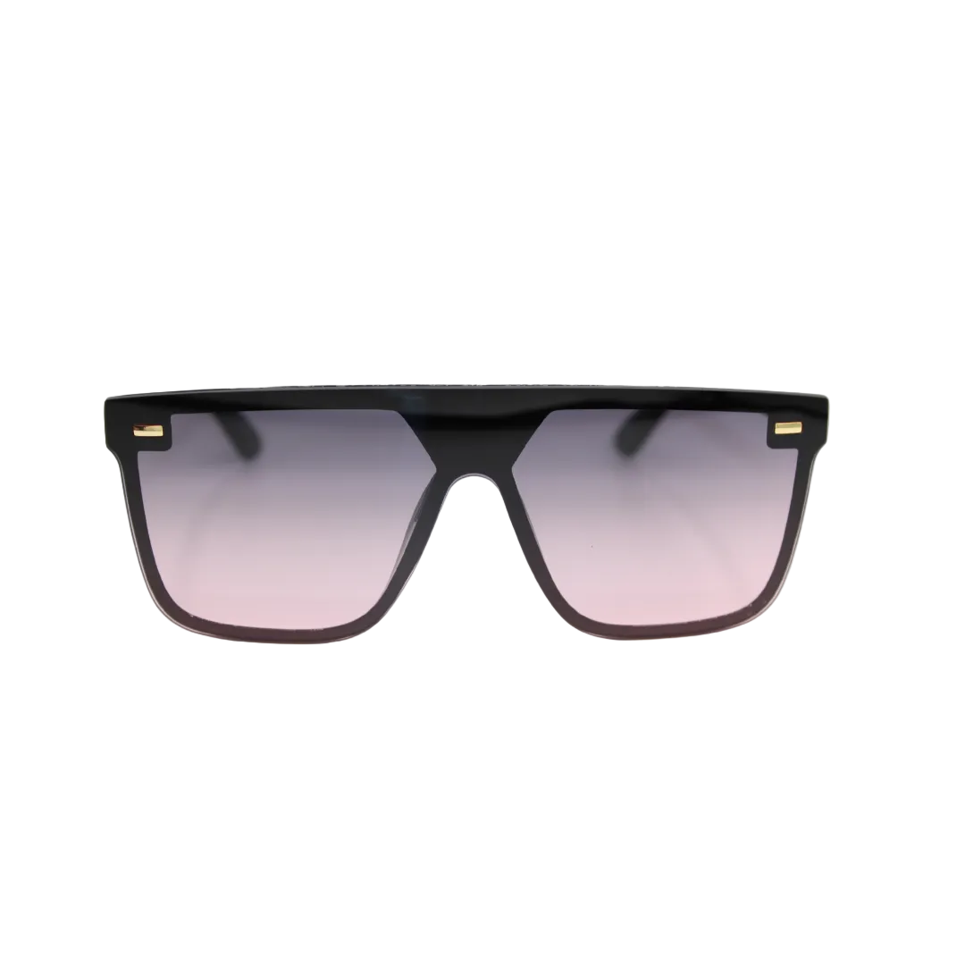 Archie Black Rose unisex sunglasses with flat-top frame and rose gradient lenses