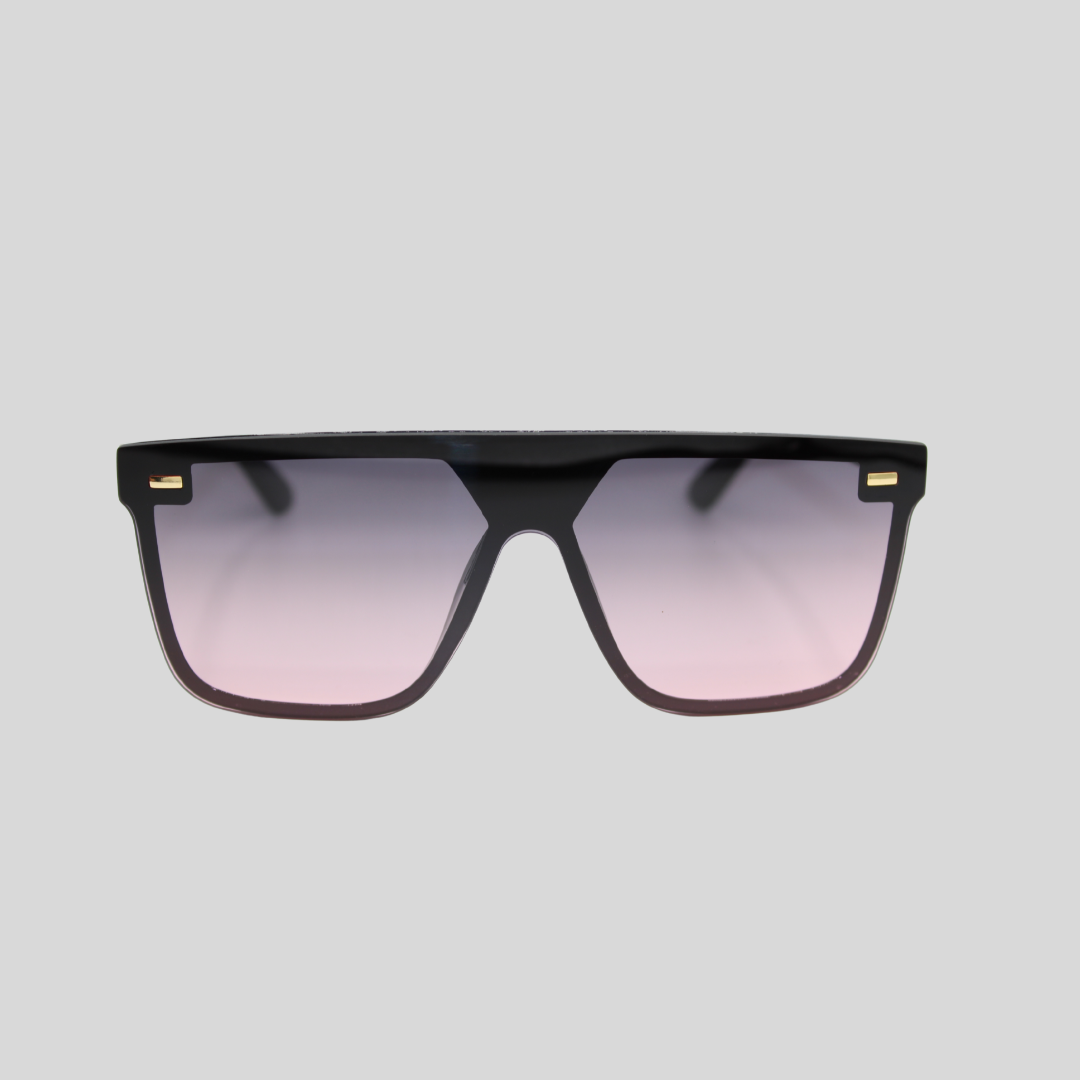 Archie Black Rose unisex sunglasses with flat-top frame and rose gradient lenses