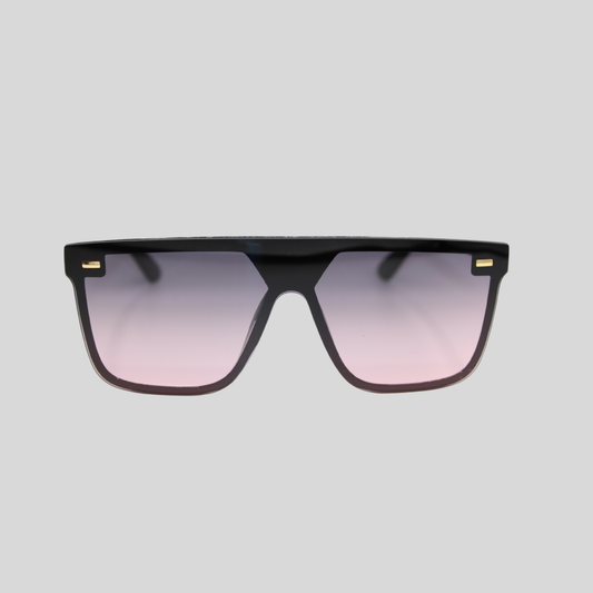 Archie Black Rose unisex sunglasses with flat-top frame and rose gradient lenses