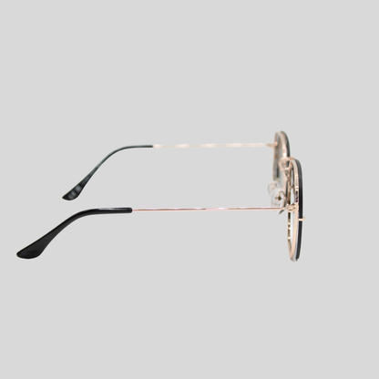 Brydan Gold Black side unisex sunglasses with gold metal frame and black lenses