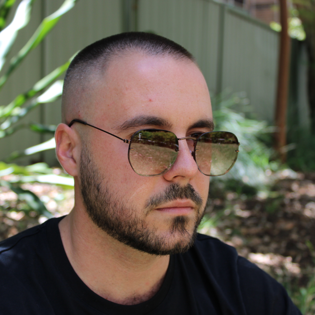 man wearing brydan chocolate brown sunglasses