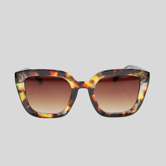 Camila Amber Tortoise square sunglasses with brown gradient lenses