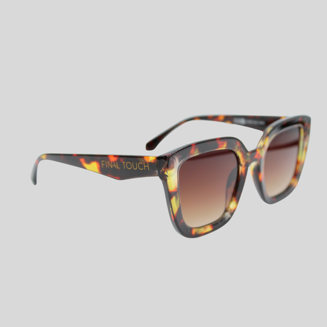 Camila Amber Tortoise front square sunglasses with brown gradient lenses