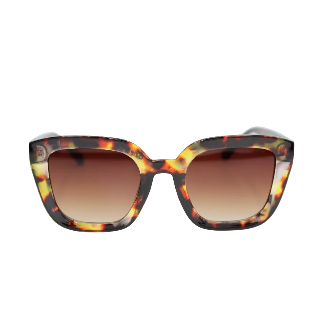 Camila Amber Tortoise square sunglasses with brown gradient lenses