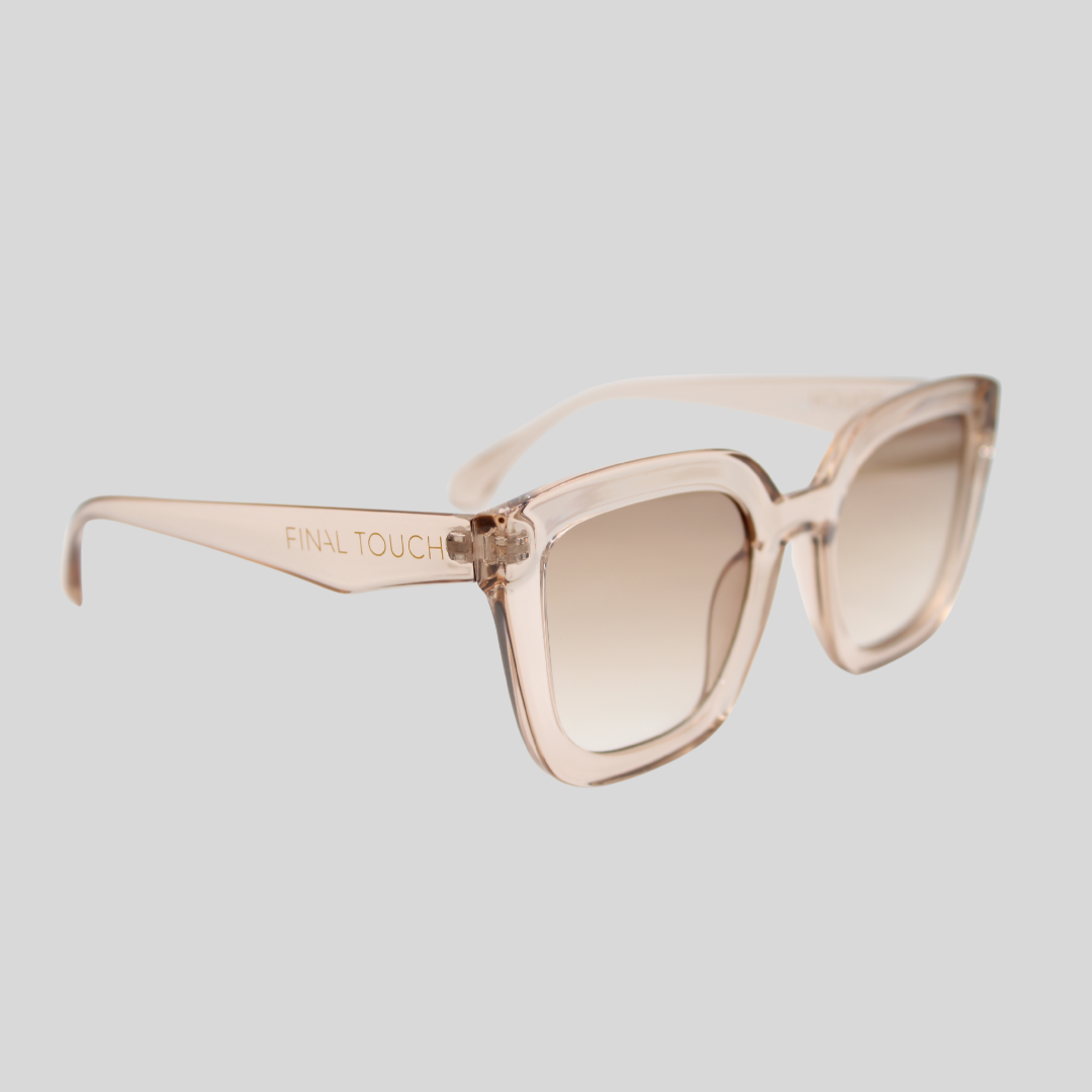 Camila Champagne front unisex sunglasses with champagne frame and tinted lenses