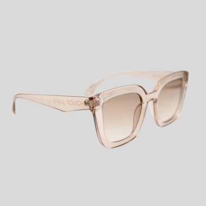 Camila Champagne front unisex sunglasses with champagne frame and tinted lenses