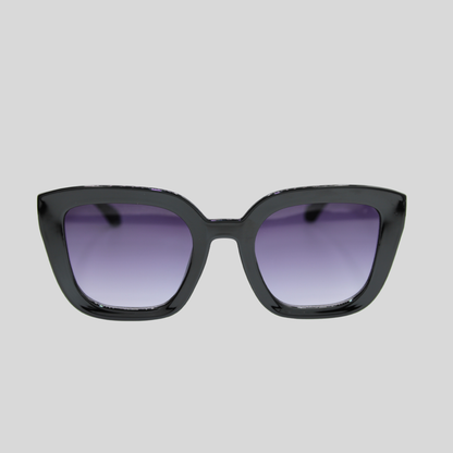 Camila Black unisex sunglasses with sleek black frame and tinted lenses