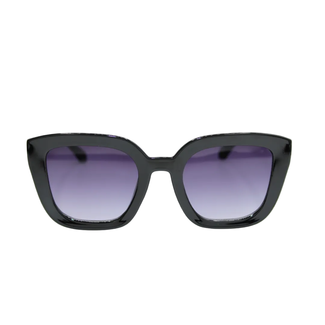 Camila Black unisex sunglasses with sleek black frame and tinted lenses