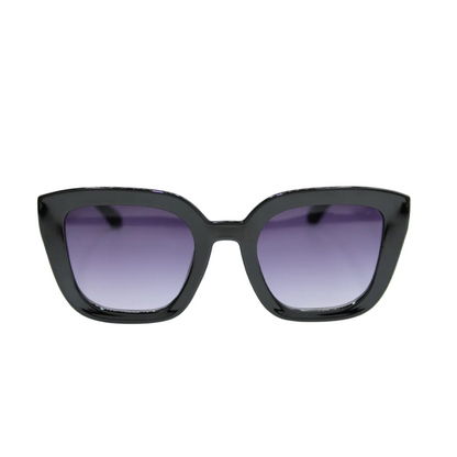 Camila Black unisex sunglasses with sleek black frame and tinted lenses