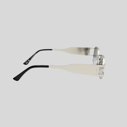 Charlotte Champagne Smoke side unisex sunglasses with champagne frame and smoke lenses