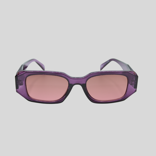 Emily Purple Smoke unisex sunglasses with translucent purple frame and smoke lenses