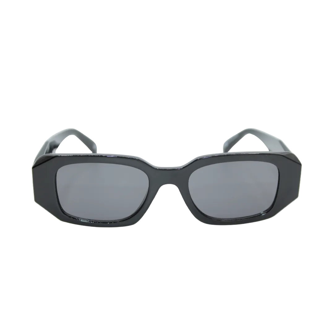 Emily Black unisex sunglasses with sleek black frame and dark lenses