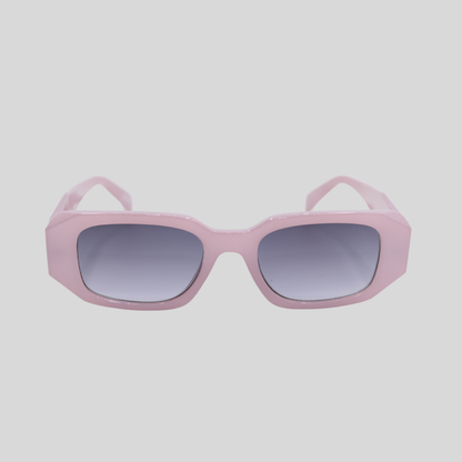 Emily Lavender unisex sunglasses with translucent lavender frame and dark lenses