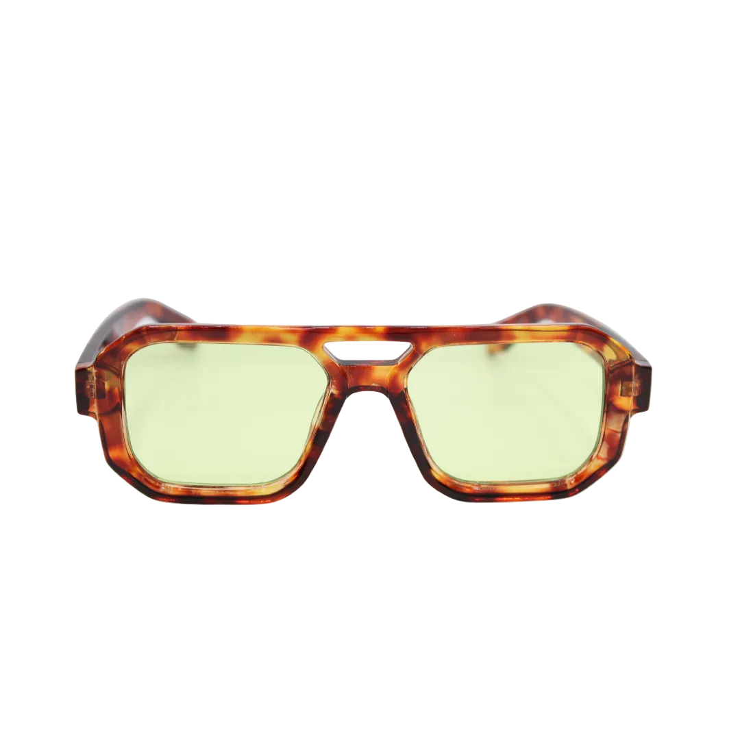 Jensen Tortoiseshell Green unisex sunglasses with green lenses