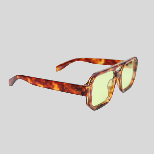 Jensen Tortoiseshell Green front unisex sunglasses with green lenses