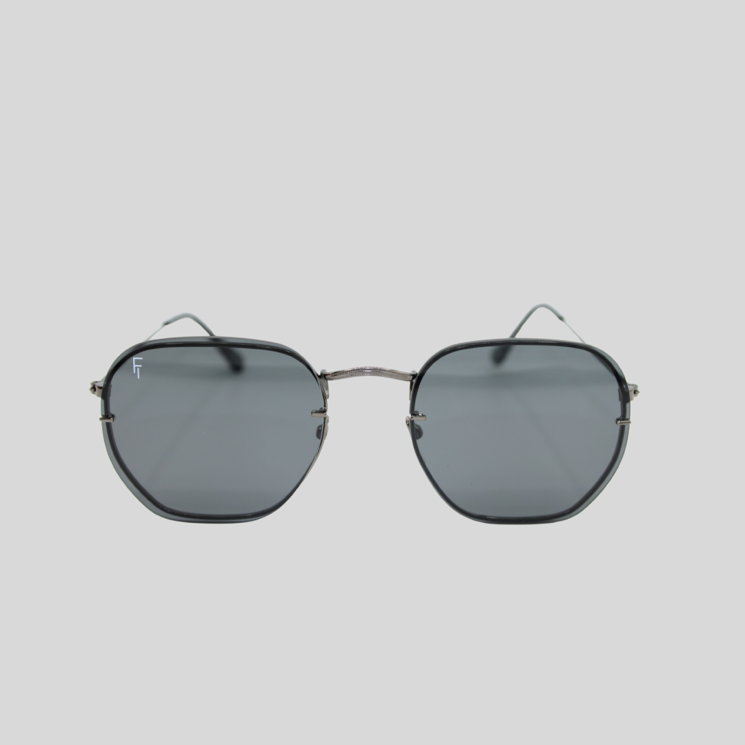 Lennon Matte Black Smoke unisex sunglasses with matte black metal frame and smoke lenses