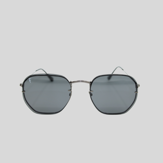 Lennon Matte Black Smoke unisex sunglasses with matte black metal frame and smoke lenses