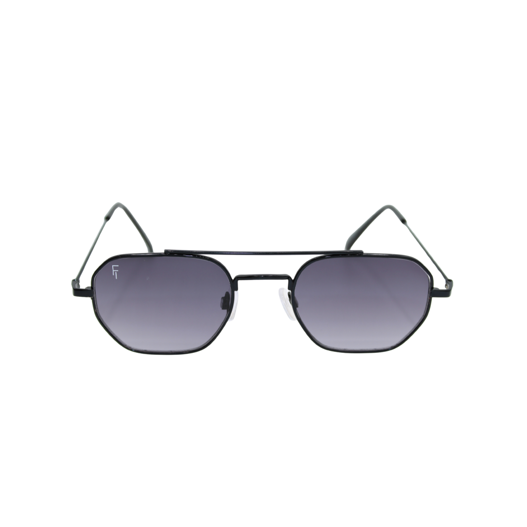 Lennon Matte Black Smoke unisex sunglasses with matte black metal frame and smoke lenses