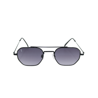 Lennon Matte Black Smoke unisex sunglasses with matte black metal frame and smoke lenses