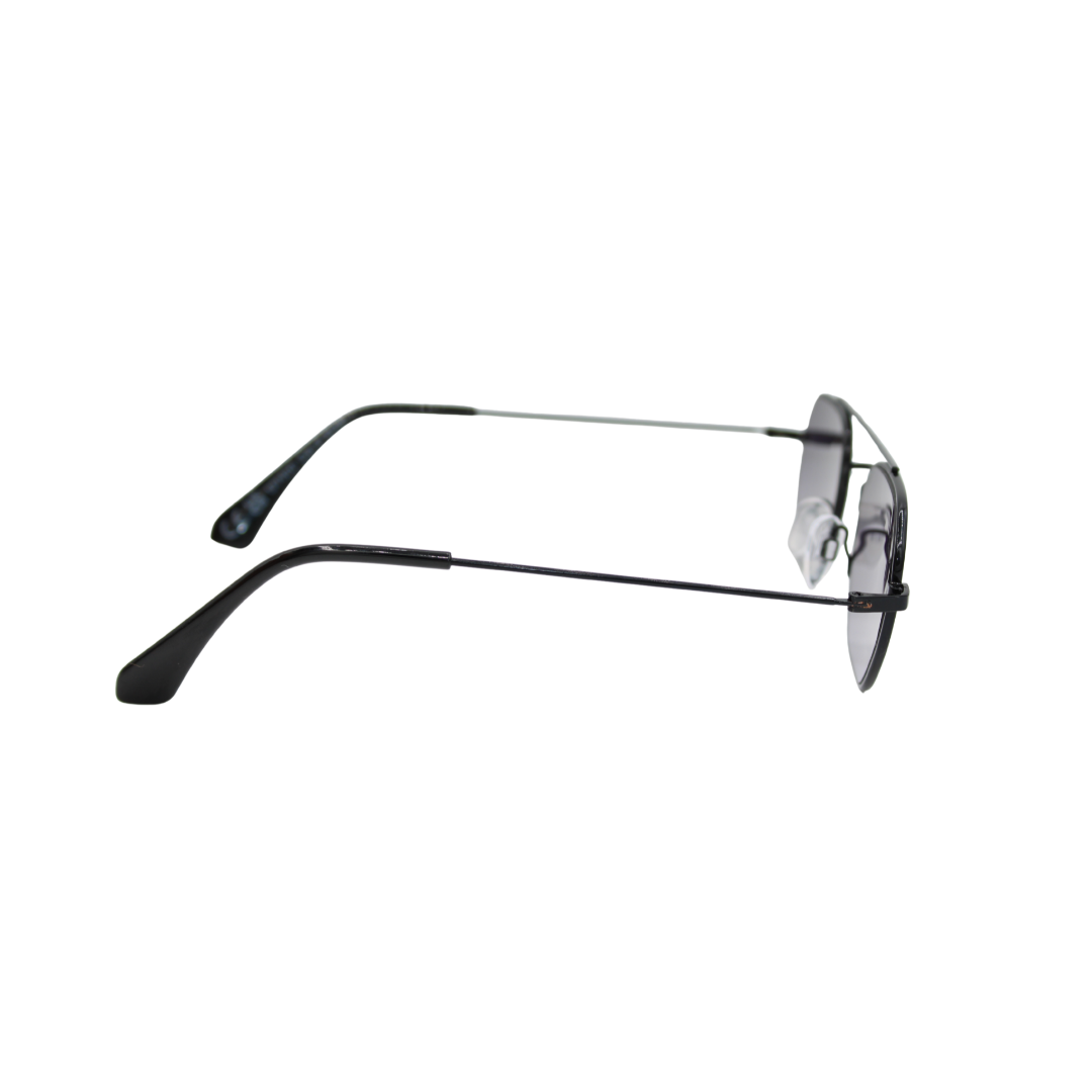 Lennon Matte Black Smoke side unisex sunglasses with matte black metal frame and smoke lenses
