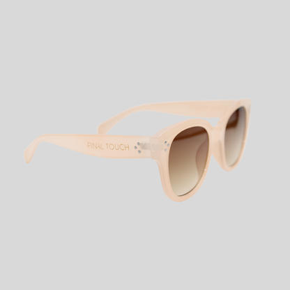 Nicky Nude front unisex sunglasses with neutral frame and brown gradient lenses