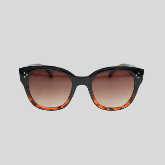 Nicky Midnight Amber unisex sunglasses with black frame and amber lenses
