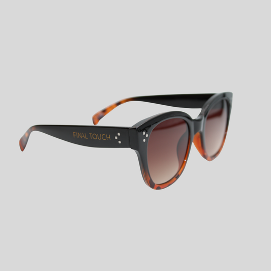 Nicky Midnight Amber front unisex sunglasses with black frame and amber lenses