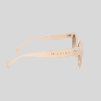 Nicky Nude side unisex sunglasses with neutral frame and brown gradient lenses