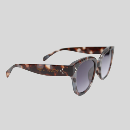Nicky Dark Tortoiseshell front unisex sunglasses with dark gradient lenses