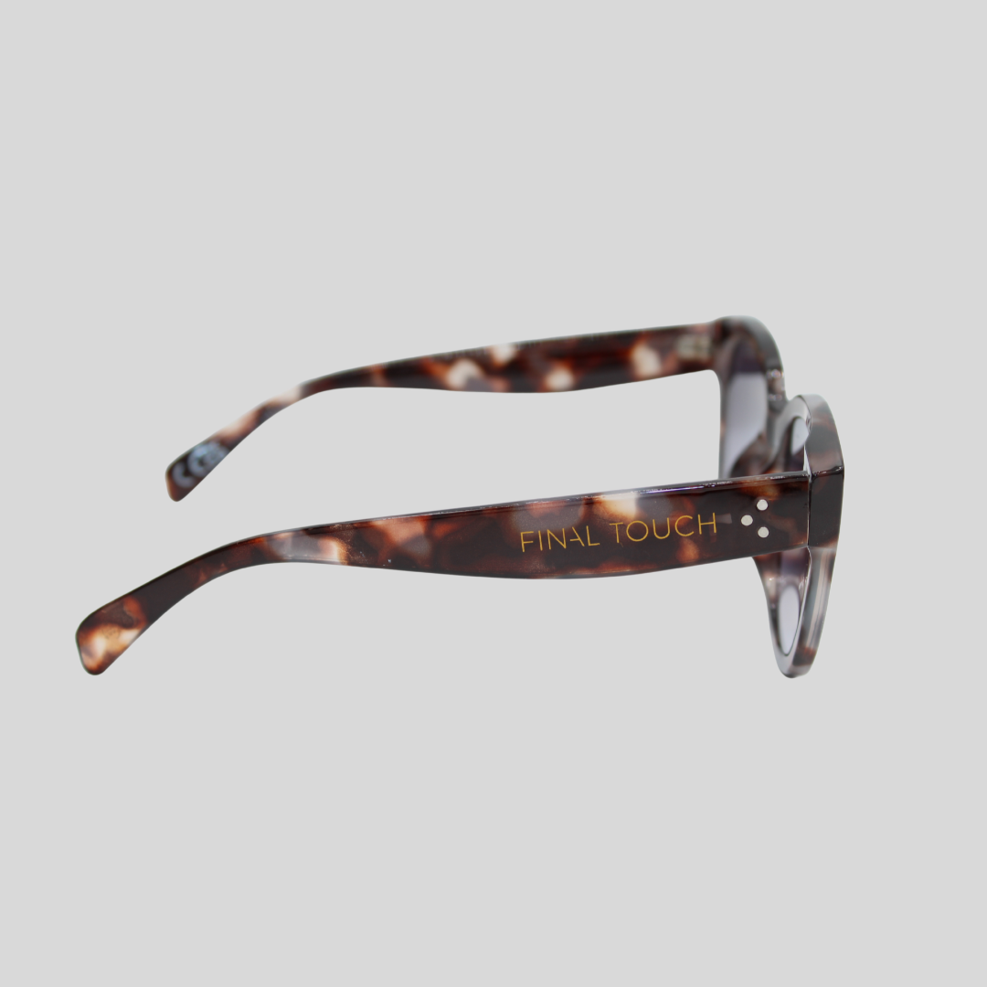 Nicky Dark Tortoiseshell side unisex sunglasses with dark gradient lenses