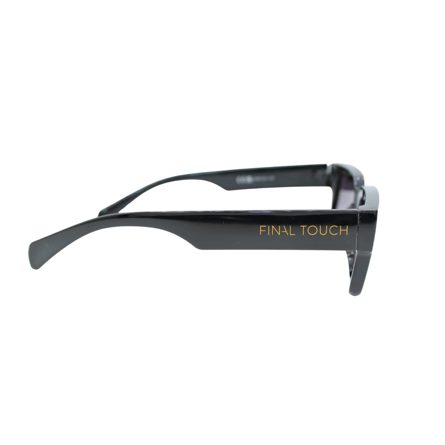Square Sunglasses Black Frame Smoke Gradient Lens UV400 – Tommy Shadow Side View
