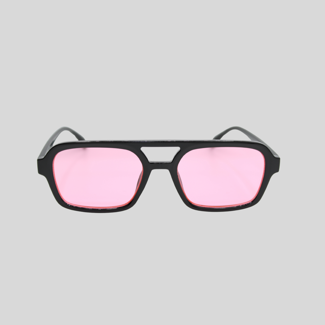 Tony Black Rose sunglasses with black frame and rose lenses