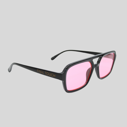 Tony Black Rose front sunglasses with black frame and rose lenses