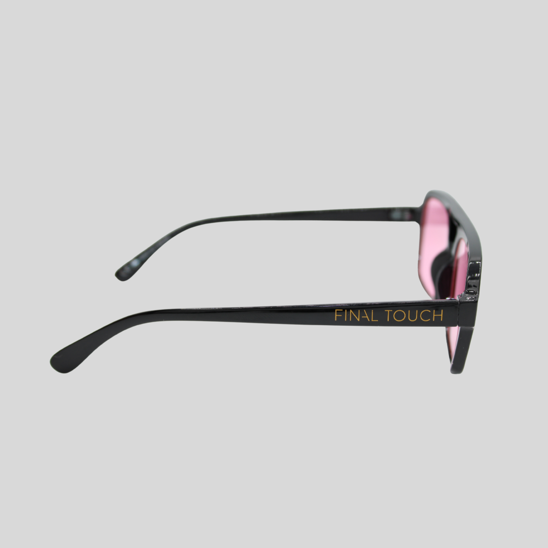 Tony Black Rose side sunglasses with black frame and rose lenses