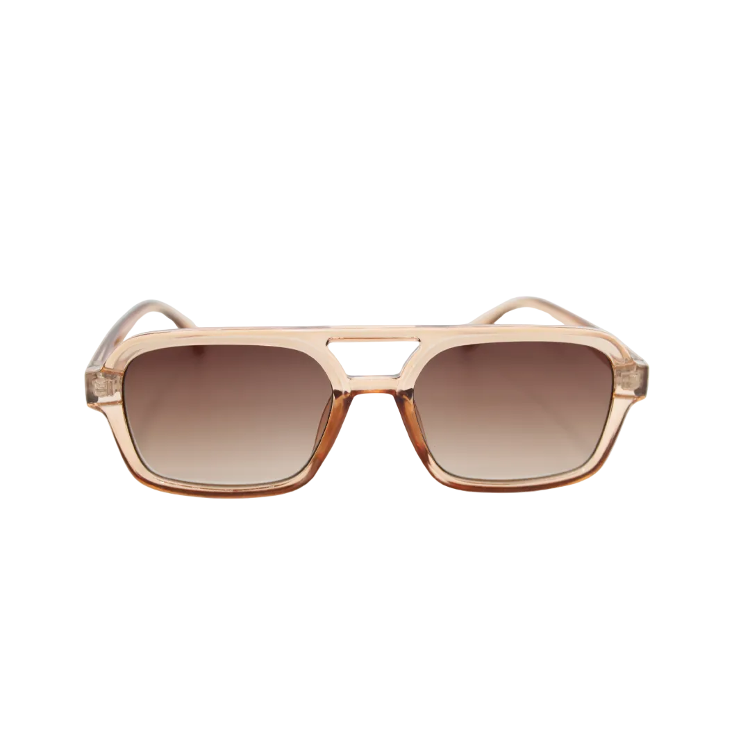 Tony Champagne sunglasses with transparent frame and tinted lenses